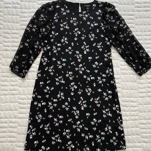 ann taylor black floral dress in 00p